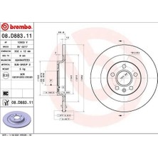 Brembo Arka Fren Diski Volvo XC40 536 2017 &GT;2021 > Cap 302X 5 Bıjon 16 Inç