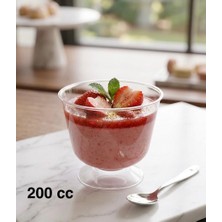 e ERTA Ayaklı Kase 10 Adet 200 cc ,sunum Mika Ayaklı Tatlı Kasesi , Plastik Magnolya Kasesi , Puding Kasesi