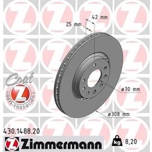 Zimmermann Ön Fren Aynası Astra H-Zafıra B-Merıva A-B-Corsa D-E-Adam-Astra G-Vectra B 308X25X5DLXHAVALI 16 Inç
