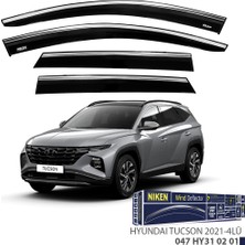 Niken Hyundai Tucson 2021 Kromlu Cam Rüzgarlığı 4'lü