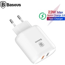 Akıllı Durak Baseus Bojure Series Dual-Usb Qc 3.0 18W Hızlı Şarj Aleti BAŞLIK-(5775)