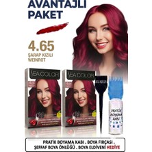 Sea Color Set Saç Boyası 4.65 Şarap Kızılı 2 Li 2 Kutu+Pratik Boya Kabı