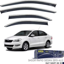 Niken Skoda Rapid Sedan 2013 Kromlu Cam Rüzgarlığı 4'lü