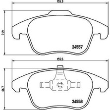 Brembo Ön Fren Balatası Corsa F E 19> Mokka E 20> 208 19> 2008 19> C4 20> Ds3 18>