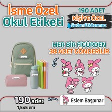 Kapbirhediye Okul Etiketi Isme Özel Kalem Defter Etiketi Sevimli Kedi 2 Temalı 190 Adet