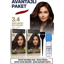Sea Color Set Saç Boyası 3.4 Koyu Kestane 2 Li 2 Kutu+Pratik Boya Kabı