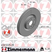 Zimmermann Fren Dıskı On 18 Inc Dıscovery Sport L550 14> Range Rover Evoque L538 11>19 Jaguar E-Pace X540