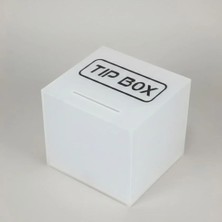 Arte Display Kare Tipbox - Bahşiş Kutusu Buz Beyaz - 14X14XH13CM