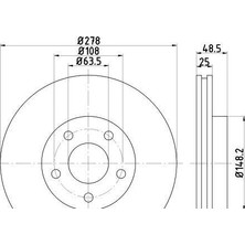 Frendi Ön Fren Aynası Adet Focus 04-12 Cmax 07-10 S40 06-10 C30 10-12 C70 06-13 V50 05-12 278X25X5DLXHVLI