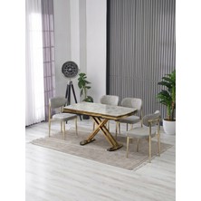 JoyMassa Venoxa 70X110  Mdf Masa / 4 Polo Sandalyeli Masa Takımı