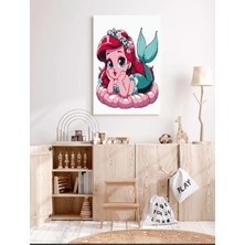 Hengam Sayılarla Boyama Kasnaklı Tablo Seti. Fırça Boya Dahil 30X40CM *deniz Kızı*