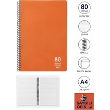 Defne Saygılıofis 80 Yaprak A4 Spiralli Pp Kapak Çizgili Defter