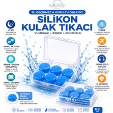 Mersi Shop 6'lı Silikon Kulak Tıkacı | Su Geçirmez Gürültü Önleyici Yumuşak Silikon Kulak Koruyucu