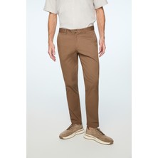 Morven  Erkek Vizon Pamuk Trend Düz Slim Fit Chino Pantolon