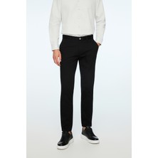 Morven  Erkek Siyah Pamuk Trend Düz Slim Fit Chino Pantolon