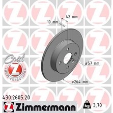 Zimmermann Arka Fren Aynası Astra H L67 04>14 Combo C 01>11 Merıva A 03>10 264X10X4DL Dolu