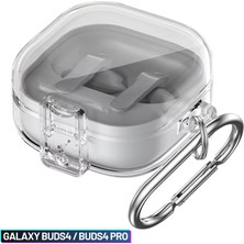 Ewec Samsung Galaxy Buds 4 / Buds 4 Pro Uyumlu Şeffaf Premium Kulaklık Kılıfı – Güvenlik Kilidi Mekanizmalı, Darbe Emici Tpu Malzeme