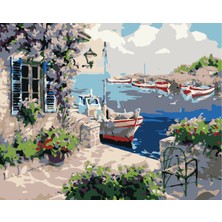 Hengam Sayılarla Boyama Kasnaklı Tablo Seti. Fırça Boya Dahil 40X50CM *kayıkçıbarınağı*