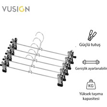 Vusign Vusıgn Mandallı Ayarlanabilir  Pantolon ve Etek Askısı Paslanmaz Çelik 35 cm Ahşap Rengi 10'lu Paket