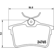 Brembo Arka Fren Balatası P307 00>09 P308 07>14 Partner 08> Partner Tepee 08> Berlıngo 08> C4 04>16 Xsara Pıcasso 99>11 Ds4 15>18