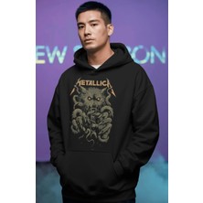 Sevbano Metallica Rock Metal Müzik Grubu Ön Baskılı Unisex Oversize Premium Hoodie