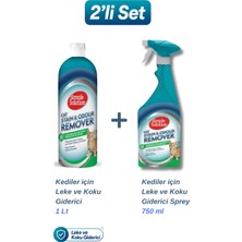 Simple Solution Kediler Için Leke ve Koku Giderici 1 Lt + Kediler Için Leke ve Koku Giderici Sprey 750 ml 2’li Set