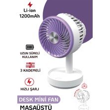 Teknoloji Gelsin El Fanı Masaüstü Vantilatör Soğutucu Teleskopik 3 Kademe Type-C Hızlı Şarj Mini Soğutucu