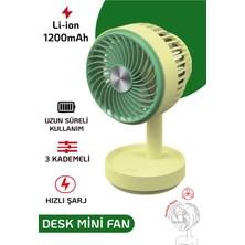 Teknoloji Gelsin El Fanı Masaüstü Vantilatör Soğutucu Teleskopik 3 Kademe Type-C Hızlı Şarj Mini Soğutucu