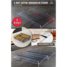 Empressco Şeffaf Baharatlık Standı 2'li, Kaydırmaz ve Organizer, 27X13 cm