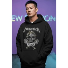 Sevbano Metallica Rock Metal Müzik Grubu Ön Baskılı Unisex Oversize Premium Hoodie
