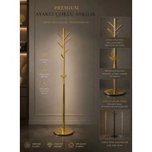 Ayaklı Çoklu Askılık Gold Renk 1787X360X360 mm