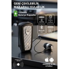 Teknoloji Gelsin Lkb-38 Bluetooth Kulaklık V5.4, Geri Çekilebilir Makaralı, 1440 Saat Bekleme, Hd Ses, Gürültü Engelleme