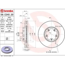 Brembo On Fren Dıskı Aynası Transıt Custom V362 12> Arka Tek Teker Cap 288 33