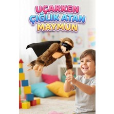 Farbu Oyuncak Uçarken Çığlık Atan Maymun – Eğlenceli Interaktif 25 cm Uçan Maymun Sapan Oyuncak