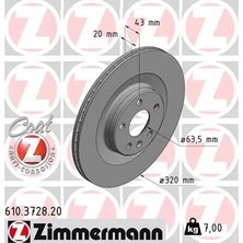 Zimmermann Arka Fren Diski S60 Iıı 224 -S90 Iı 234 -V60 Iı -V90 Iı 235-236 -XC40 536 -XC60 Iı XC90 2014 > Delikli