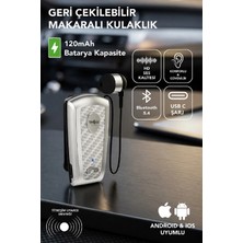 Teknoloji Gelsin Lkb-38 Bluetooth Kulaklık V5.4, Geri Çekilebilir Makaralı, 1440 Saat Bekleme, Hd Ses, Gürültü Engelleme