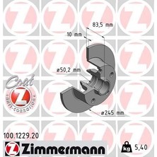 Zimmermann Fren Diski Arka A4 1994-2001 986478759-DF2771