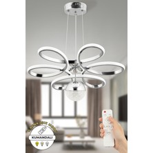 Empressco Kumandalı Krom Sarkıt LED Avize, Modern ve Renkli Işık Seçeneği