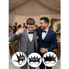 Atlas Lab Sağdıç Gözlüğü Siyah Düğün Damat Arkadaşı Parti Fotoğraf Aksesuarı 1ADET