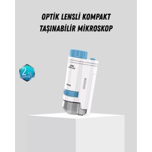 Kanonik Education Taşınabilir Mini Mikroskop LED Işıklı 80X–200X Büyütmeli ve Odak Ayarlı