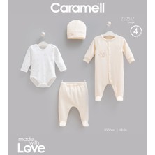 Caramell Teddy Bear Tulumlu 4'lü Yenidoğan Set