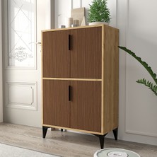 EVMO Home 1405 Ada Ayakkabılık Kaplan - Safir 4 Raflı Modern Suntalam Malzeme ile Şık ve Fonksiyonel