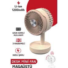 Teknoloji Gelsin El Fanı Masaüstü Vantilatör Soğutucu Teleskopik 3 Kademe Type-C Hızlı Şarj Mini Soğutucu