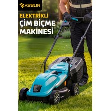 Assur 1200W 30L Toplama Torbalı Elektrikli Çim Biçme Makinesi