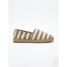 Love Shine Venti Çizgili Büyük Numara Yazlık Kadın Espadril 41-45