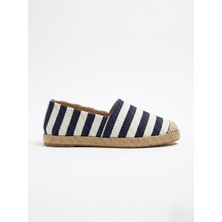Love Shine Venti Çizgili Büyük Numara Yazlık Kadın Espadril 41-45