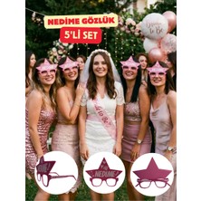 Atlas Lab Nedime Gözlüğü Pembe Bride To Be Bekarlığa Veda Parti Fotoğraf Aksesuarı 5'li Set