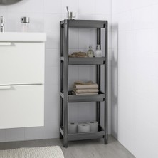 Trend Maison 4 Katlı Banyo Raf Ünitesi Gri Renkli Şampuan ve Havluluk Düzenleyici
