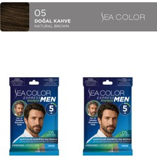 Sea Color 2'li Express Men Amonyaksız Şampuan Boya, Şampuan Kolaylığında Erkek Saç Boyası 05 Doğal Kahve