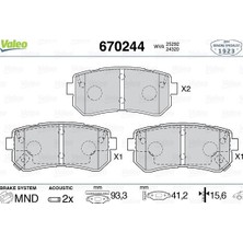 Valeo Mixdepo Arka Balata Hyundai İX35 1.6-2.0-2.0 4WD 10 Kia Cerato Ii 2.0-1.6 Cvvt-2.0 Gdi 10
